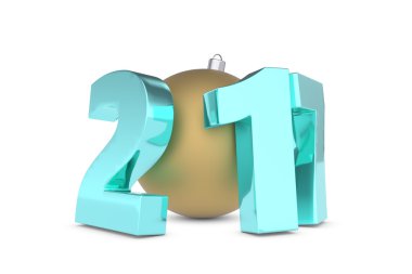 Yeni 2017 yılı rakamları altın dekorasyon topu ile metal