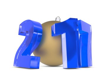 Yeni 2017 yılı rakamları altın dekorasyon topu ile cam