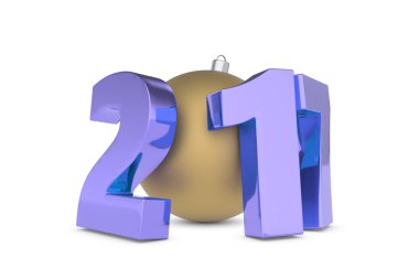 Yeni 2017 yılı rakamları altın dekorasyon topu ile metal