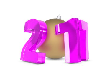 Yeni 2017 yılı rakamları altın dekorasyon topu ile cam