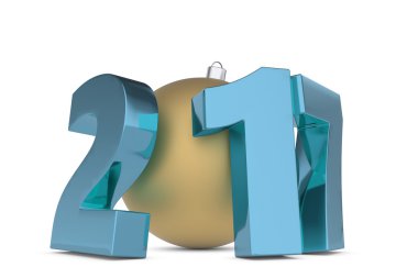 Yeni 2017 yılı rakamları altın dekorasyon topu ile metal