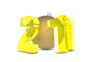 Yeni 2017 yılı rakamları altın dekorasyon topu ile cam