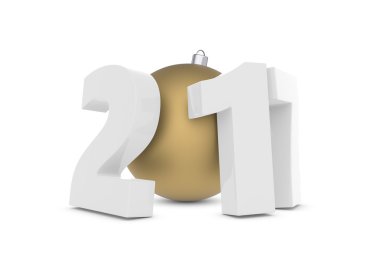 Altın dekorasyon topu ile yeni 2017 yılı plastik figürler