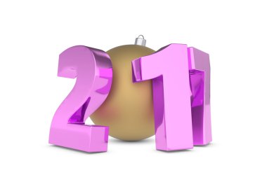 Yeni 2017 yılı rakamları altın dekorasyon topu ile metal