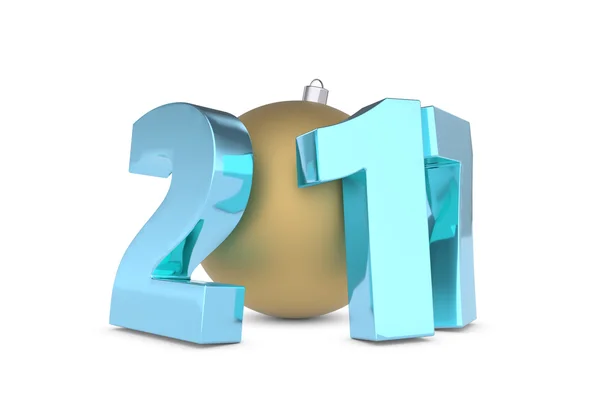 Yeni 2017 yılı rakamları altın dekorasyon topu ile metal — Stok fotoğraf