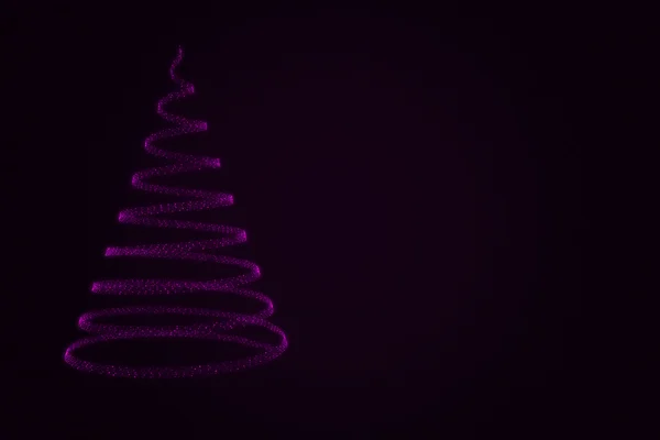 Glowing christmas tree from particles — Stock Photo, Image