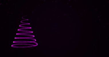 Düşen kar taneleri ile Noel ağacı büyüyen