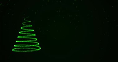 Düşen kar taneleri ile Noel ağacı büyüyen