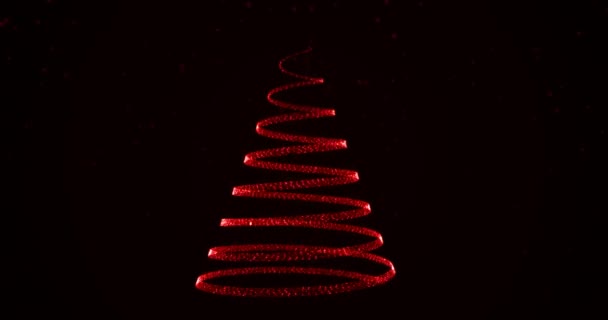 Crescente albero di Natale con fiocchi di neve che cadono — Video Stock