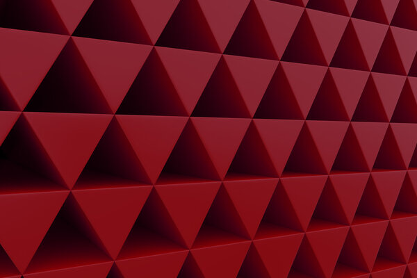 Wall of prisms, abstract background made of prisms. 3D render illustration