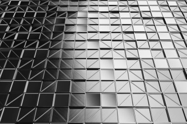 Çapraz parlayan öğelerle fırçalanmış metal duvar karosu