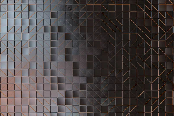 Pared de baldosas metálicas cepilladas con elementos brillantes diagonales —  Fotos de Stock