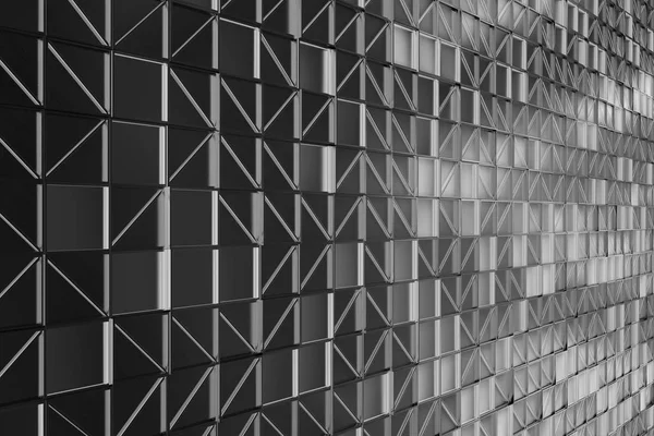 Çapraz parlayan öğelerle fırçalanmış metal duvar karosu