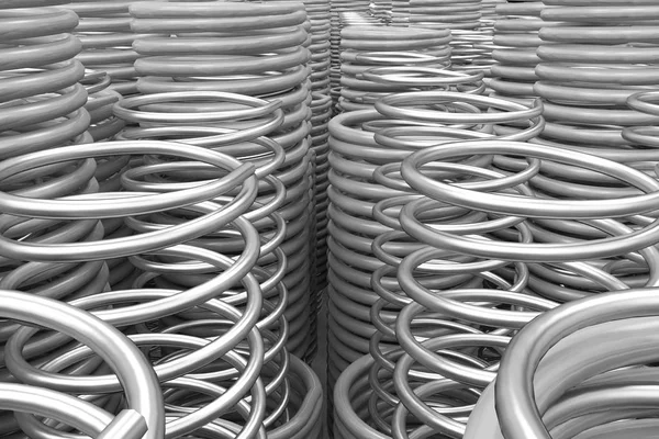 Molas e bobinas metálicas e plásticas — Fotografia de Stock