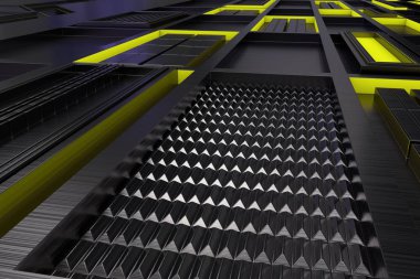 Fütüristik teknolojik veya endüstriyel arka plan Bod yapılan