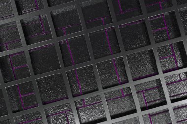 Parlak çizgiler ve öğeleri fırçalanmış metal şekillerle yapılmış, fütüristik teknolojik veya endüstriyel arka plan