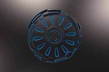 Parlak çizgili koyu fütüristik teknolojik arka plan