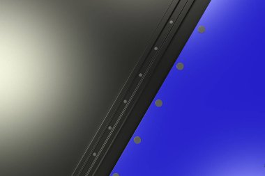 Siyah zemin üzerine dikdörtgen renkli plaka perçin