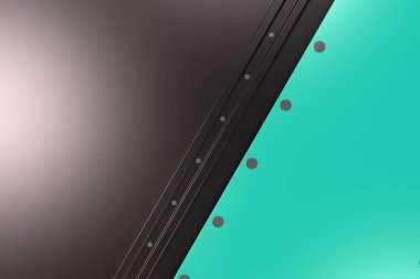 Siyah zemin üzerine dikdörtgen renkli plaka perçin