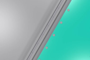 Beyaz zemin üzerine dikdörtgen renkli plaka perçin