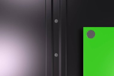 Siyah zemin üzerine dikdörtgen renkli plaka perçin