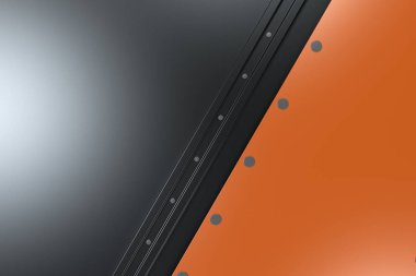 Siyah zemin üzerine dikdörtgen renkli plaka perçin