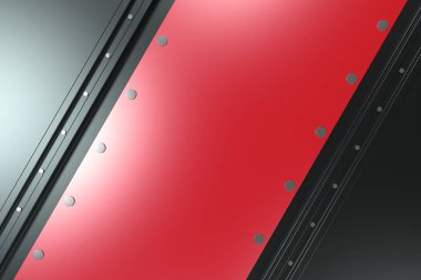 Siyah zemin üzerine dikdörtgen renkli plaka perçin