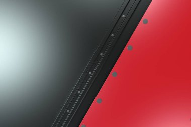 Siyah zemin üzerine dikdörtgen renkli plaka perçin