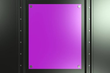 Siyah zemin üzerine dikdörtgen renkli plaka perçin