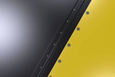 Siyah zemin üzerine dikdörtgen renkli plaka perçin