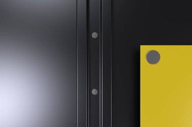 Siyah zemin üzerine dikdörtgen renkli plaka perçin