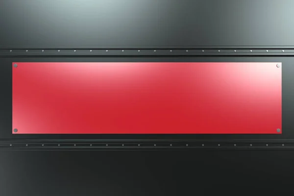 Rektangulära färgade plattan på svart bakgrund med nitar — Stockfoto