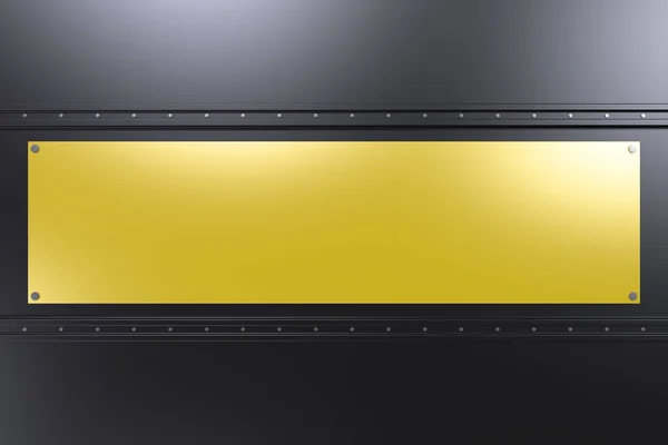 Placa colorida retangular sobre fundo preto com rebites — Fotografia de Stock