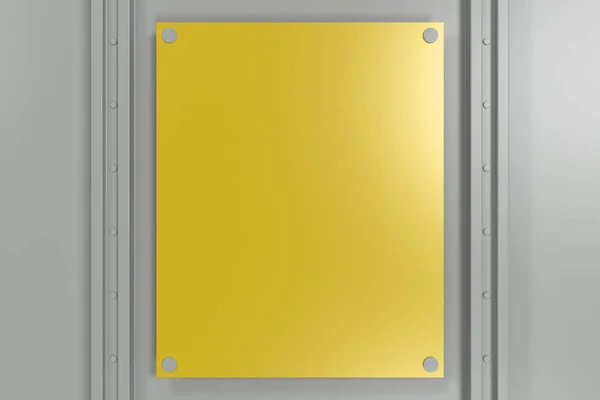 Прямоугольная цветная пластина на белом фоне с заклепками — стоковое фото