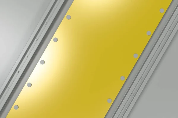 Színes téglalap alakú lemez fehér háttér, szegecsek — Stock Fotó