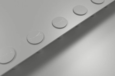 Dikdörtgen beyaz tabak doku perçin ile