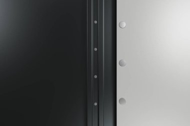 Siyah zemin üzerine beyaz dikdörtgen plaka perçin