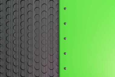 Dikdörtgen renkli plaka üzerinde dairesel ızgara backgro perçin ile