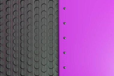 Dikdörtgen renkli plaka üzerinde dairesel ızgara backgro perçin ile