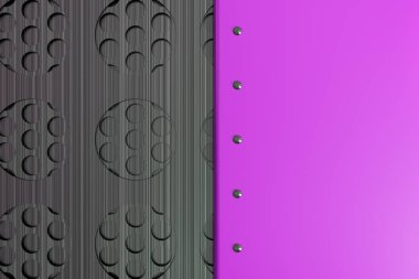 Dikdörtgen renkli plaka üzerinde dairesel ızgara backgro perçin ile