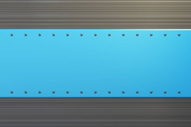 Perçin fırçalanmış metal adam üzerinde dikdörtgen renkli plaka