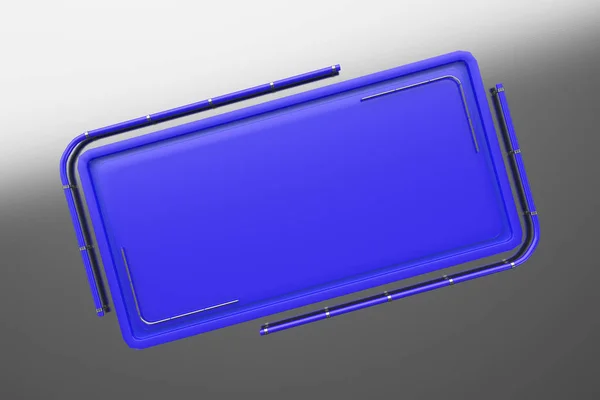 Rechteckige farbige Platte mit Ecken aus Rohren — Stockfoto
