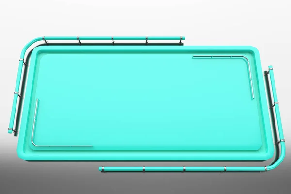 Placa de color rectangular con esquinas de tubos — Foto de Stock