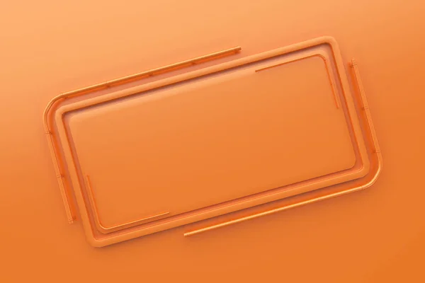 Placa rectangular de color brillante con esquinas de tubos — Foto de Stock