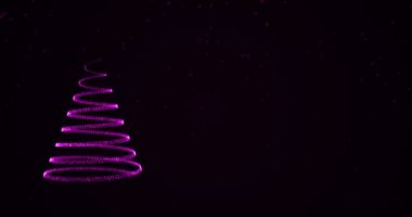 Düşen kar taneleri ile Noel ağacı büyüyen