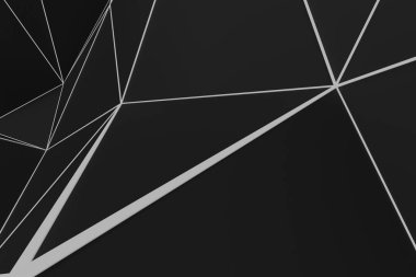 Karanlık düşük Poli yerinden yüzeyi parlak bağlantı hatları ile