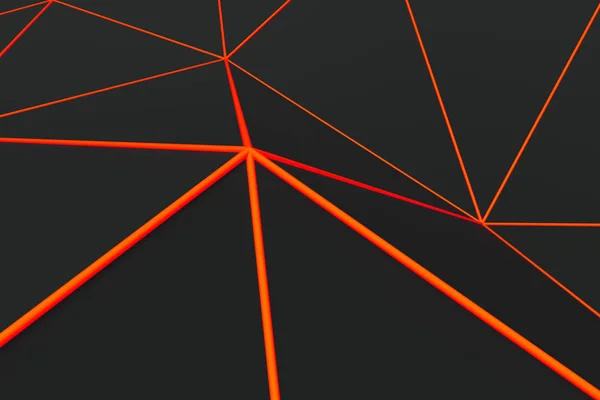 stock image Dark low poly displaced surface with glowing connecting lines