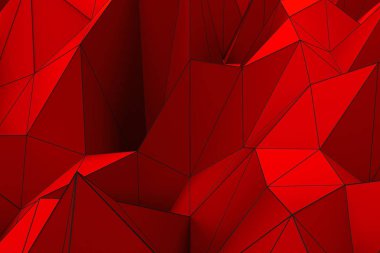 Renkli düşük Poli yerinden yüzeyi koyu bağlayan çizgiler ile