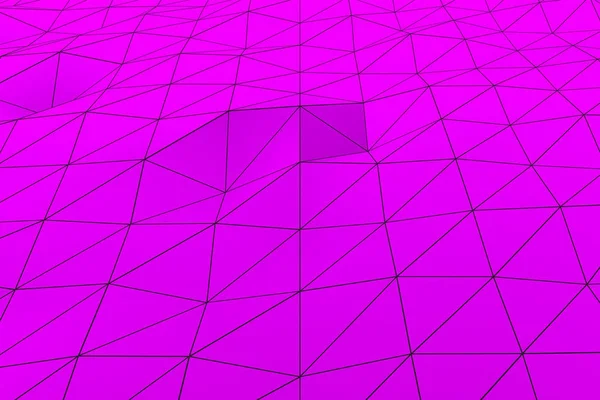 Superfície deslocada baixa colorida do poli com linhas de conexão escuras — Fotografia de Stock