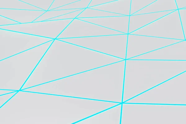 Helle Low-Poly-verdrängte Oberfläche mit glühenden Verbindungslinien — Stockfoto